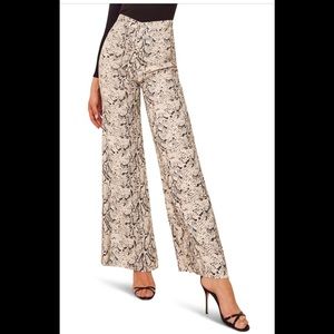REFORMATION SORRENTI WIDE LEG PANTS IN SNAKESKIN